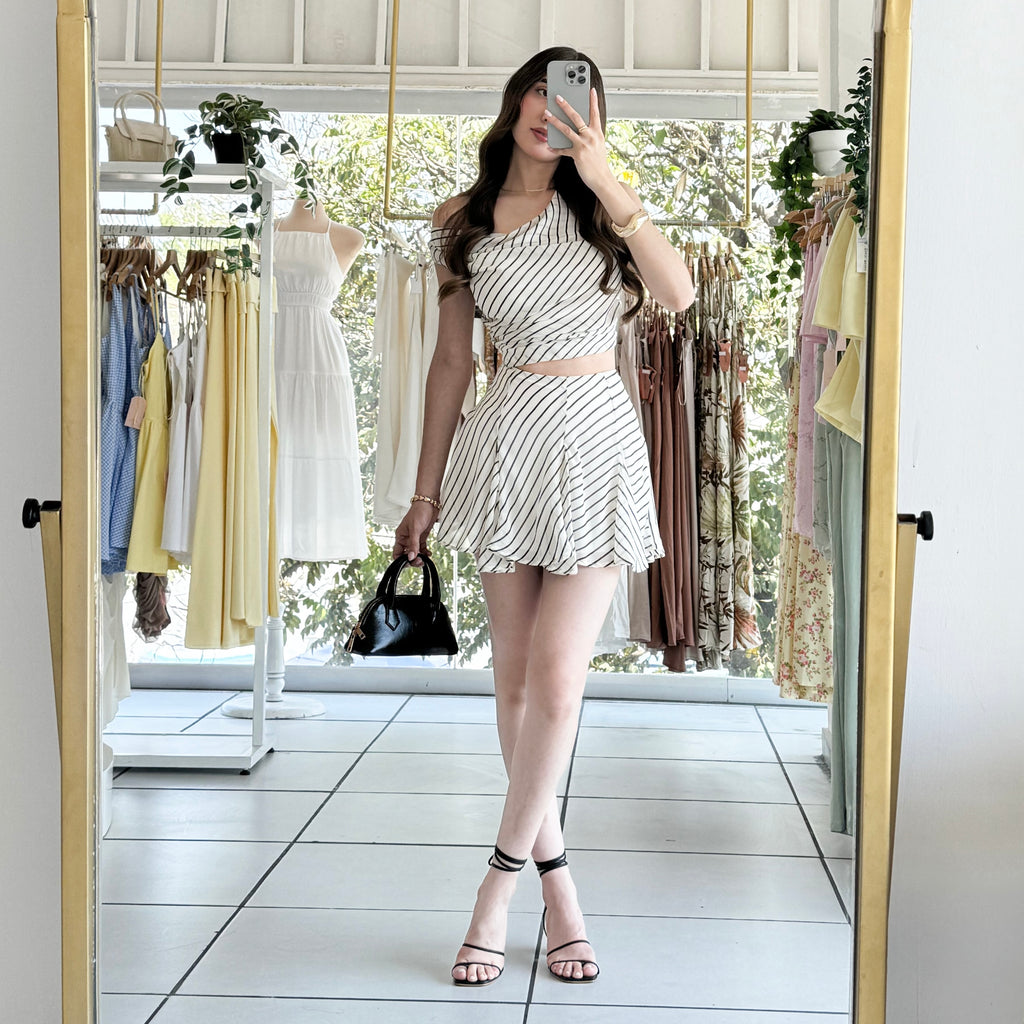 Set rayado falda