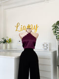 Blusa satén amarre