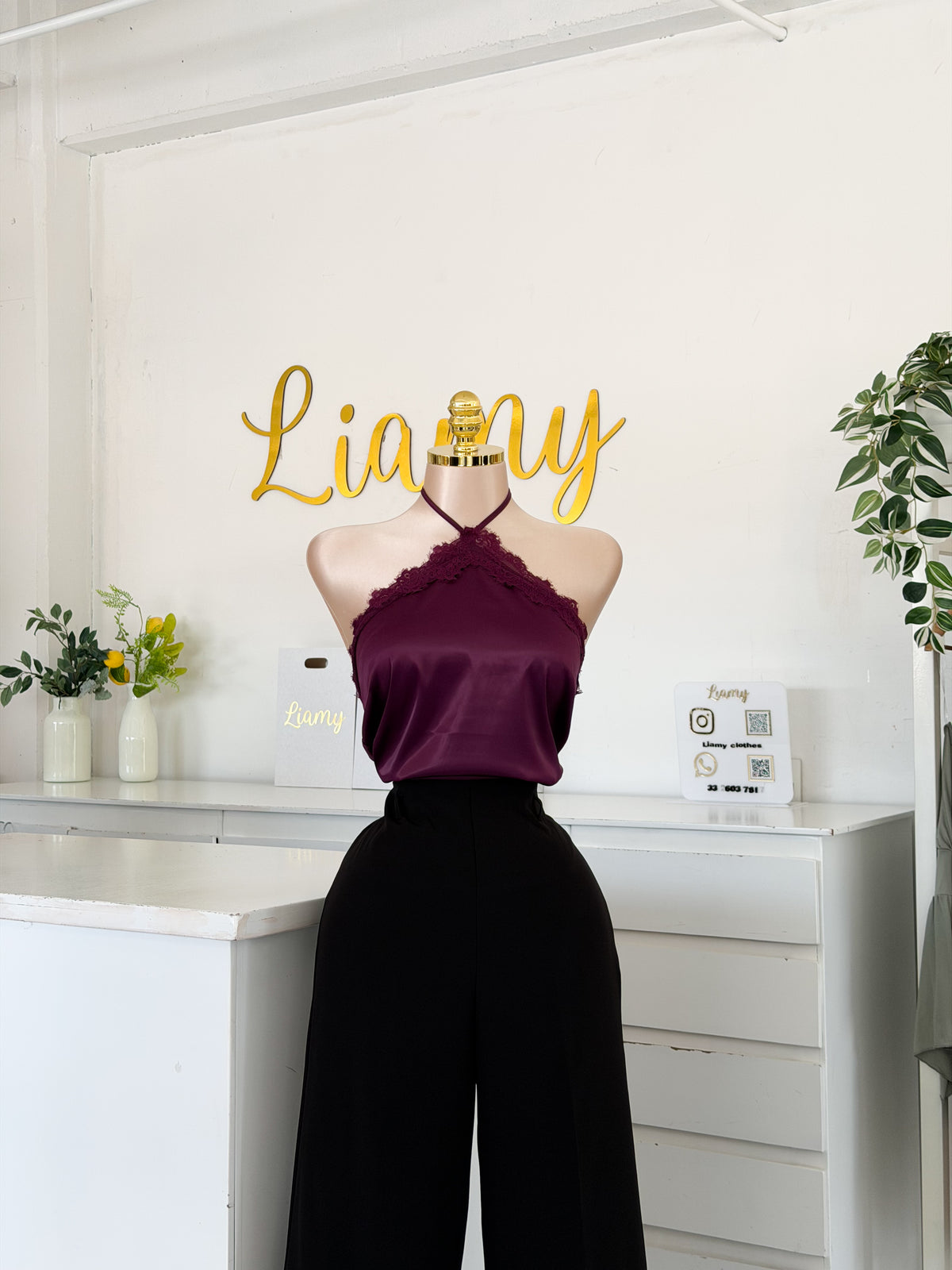 Blusa satén amarre