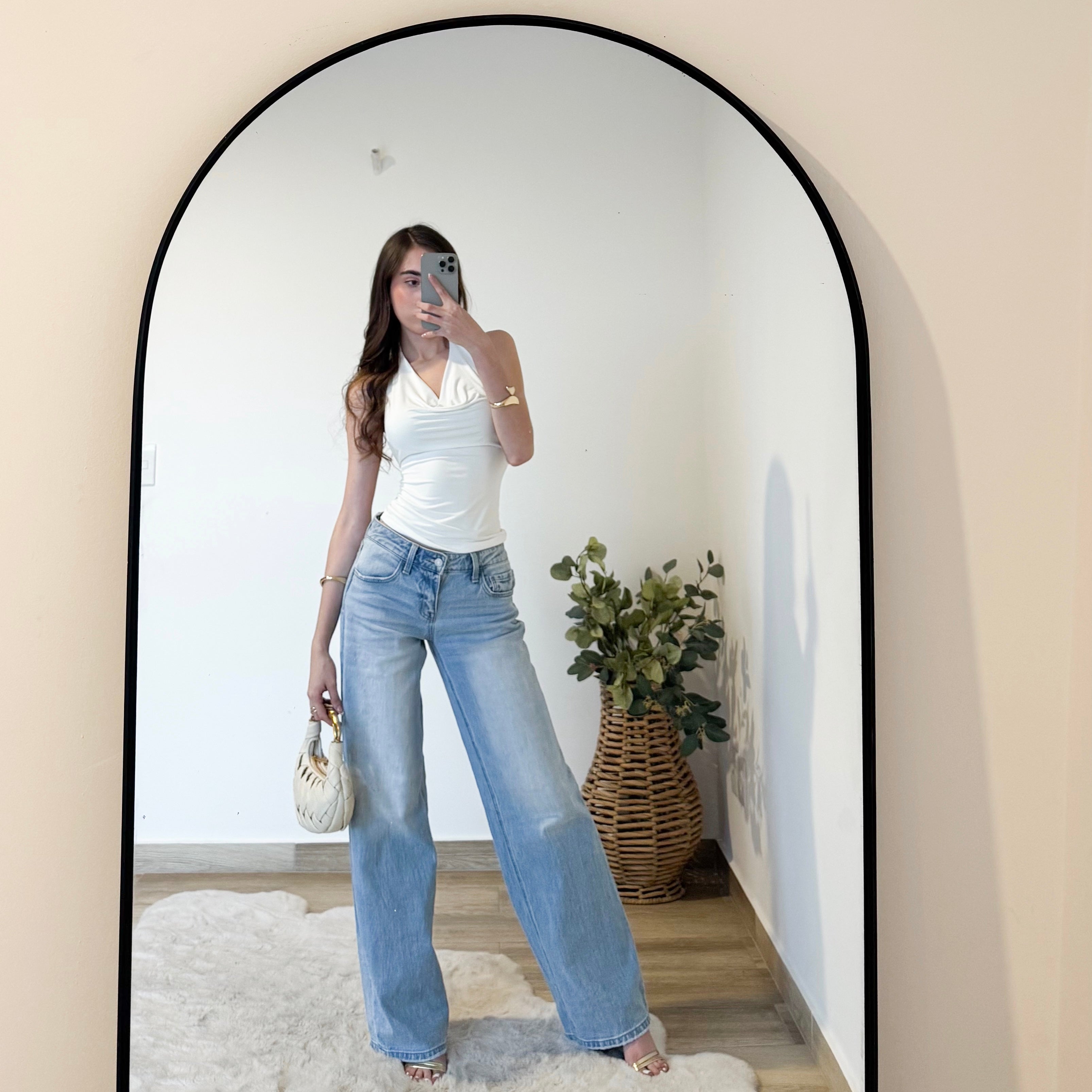 Blusa halter cuello holgado