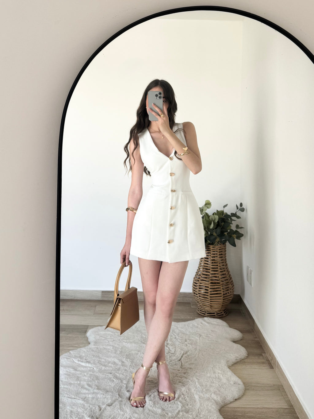 Vestido blazer botones dorados